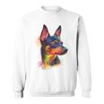 ミニチュア ピンシャー 犬 ペット アート カラフル ミニチュア ピンシャー スウェットシャツ