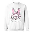 メガネをかけたウサギ ウサギ好き うさぎ好き うさぎの飼い主 おもしろ うさぎ 兎 スウェットシャツ