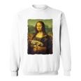 モナ・リザとオレンジ色の猫 面白いアートの絵 スウェットシャツ