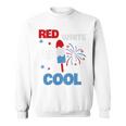 レッド ホワイト クールなアメリカ国旗 アイスキャンディー 面白い 7月4日 長袖tシャツ スウェットシャツ