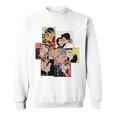 レトロコミックキス、コラージュ、ビンテージポップアートキスコミックスタイル 長袖tシャツ スウェットシャツ