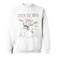 ロックンロール キャットドラム ヴィンテージ Rock Cat Drummer Art Back スウェットシャツ