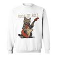 ロックンロール ギター 猫 ビンテージ Rock ギタリスト 猫 長袖tシャツ スウェットシャツ