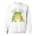 両生類の友達 恋人デザイン グリーンフロッグ スウェットシャツ