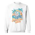 夏休み サメ ビーチ トロピカル サンセット ヤシの木 長袖tシャツ スウェットシャツ