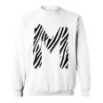 太字 クリエイティブ ゼブラマーカー 文字 M デザイン アニマルシリーズ スウェットシャツ