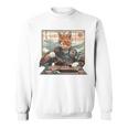 寿司好き ヴィンテージ 子猫 伝統 日本の芸術 猫 長袖tシャツ スウェットシャツ
