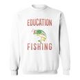 教育は重要ですが、釣りは重要です 面白い 長袖tシャツ スウェットシャツ