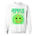日本 りんご 青りんご かわいい 笑顔 スウェットシャツ