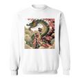 日本 浮世絵 桜 着物 竜 綺麗 日本髪 スウェットシャツ