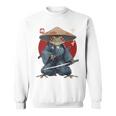 日本の侍カエルの戦士浮世サムライヒキガエルバックプリント。 スウェットシャツ