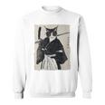 日本美術 猫 忍者 浮世絵 アニメ風 侍猫 長袖tシャツ スウェットシャツ