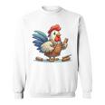 木彫りの鶏、かわいいデザイン スウェットシャツ