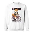 柴犬 いぬ イラスト 柴犬好き 犬好き 自転車 かわいい おもしろ レトロ Ride For Life's Joy 長袖tシャツ スウェットシャツ