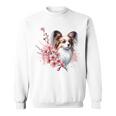 桜 水彩パピヨン スウェットシャツ