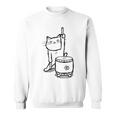 猫ねこネコ和太鼓お祭り スウェットシャツ