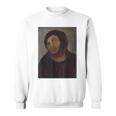 猿のイエスの絵、台無しにされたキリスト、フレスコ、ボッチドアートミーム。 スウェットシャツ