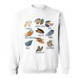 異なる種類のムール貝の品種コレクション、かわいいムール貝が大好き スウェットシャツ