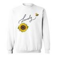 秋のひまわり マルハナバチ 面白いひまわり蜂 秋の愛 スウェットシャツ