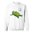 終わった、リラックスしているカエル、カエル好きの面白いカエル、カエル スウェットシャツ