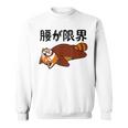 腰が限界 レッサーパンダ 面白いtシャツ 文字入り メンズ おもしろ 面白い 服 オリジナル おもしろグッズ 文字 スウェットシャツ