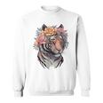 花柄 水彩 虎 花 王冠 虎好き スウェットシャツ