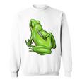 面白い邪悪なカエル サカラスティック 怒っているカエル かわいい 不機嫌な狂気 スウェットシャツ