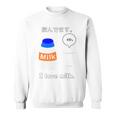 飲んでます。 I Love Milk 牛乳 ミルク びん ボトル カップ 健康 の イラスト 長袖tシャツ スウェットシャツ