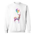 鹿 カラフル モチーフ 抽象 動物 プリント アート 鹿 スウェットシャツ