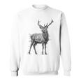 鹿 絵 グラフィック 動物 アート モチーフ 鹿 スウェットシャツ