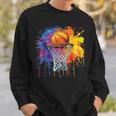 Basketball Colorful Drip Graphic Sweatshirt Gifts for Him