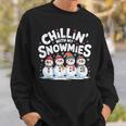 Chilling With Mynowmies 冬の雪だるまファミリーデザイン スウェットシャツ 彼への贈り物