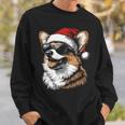 Corgi サンタハット 面白い かわいい 犬 ママ お父さん クリスマス 長袖tシャツ スウェットシャツ 彼への贈り物
