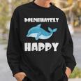 Dolphinately Happy ドルフィンズ イルカ 哺乳類 海 Dolphin ドルフィン スウェットシャツ 彼への贈り物