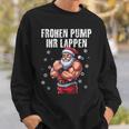 Frohen Pump Ihr Lappen 筋肉質サンタジム スウェットシャツ 彼への贈り物