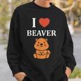 Baby Beavers Minimalist Cute I Love Beaver スウェットシャツ 彼への贈り物