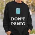 Golang Gopher プログラミング ユーモア Don't Panic Coding Developer スウェットシャツ 彼への贈り物
