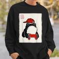 Grumpy Frog Gamer Bruh Ink Painting Japanese Gamer Sweatshirt Gifts for Him