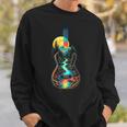 Guitar Lake Reflections Forest Pine Tree Moon Camp Guitarist Sweatshirt Gifts for Him