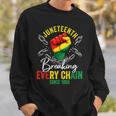 Junenth Freedom Breaking Chains Since 1865 Black Pride Sweatshirt Gifts for Him