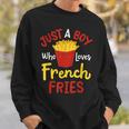 Just A Boy Who Loves French Fries フライドポテト じゃがいも ヴィーガン スウェットシャツ 彼への贈り物