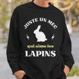 メンズ Just A Dude Who Loves Rabbits ユーモアラビットマン スウェットシャツ 彼への贈り物