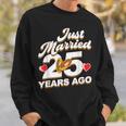 Just Married 25 Years Ago シルバーウェディング スウェットシャツ 彼への贈り物