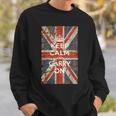 Keep Calm And Carry On Uk Flag スウェットシャツ 彼への贈り物