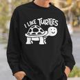 I Like Turtles かわいい 亀 愛 亀 海 動物 好き スウェットシャツ 彼への贈り物