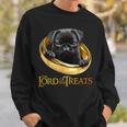 Lord Of The Treats 御馳走の主-クリスマスのための面白い黒いパグ犬 スウェットシャツ 彼への贈り物