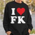 I Love Fk Initials I Heart FK First Last Name F K スウェットシャツ 彼への贈り物