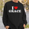 I Love Grace I Heart Grace ファーストネーム グレース ジョーク 面白い スウェットシャツ 彼への贈り物