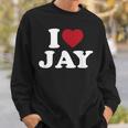 I Love Jay I Heart Jay レッドハート スウェットシャツ 彼への贈り物