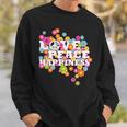Love Peace Happiness 60年代70年代ヒッピーフラワーパワー スウェットシャツ 彼への贈り物